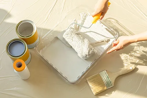 Eine angestrichene Wand